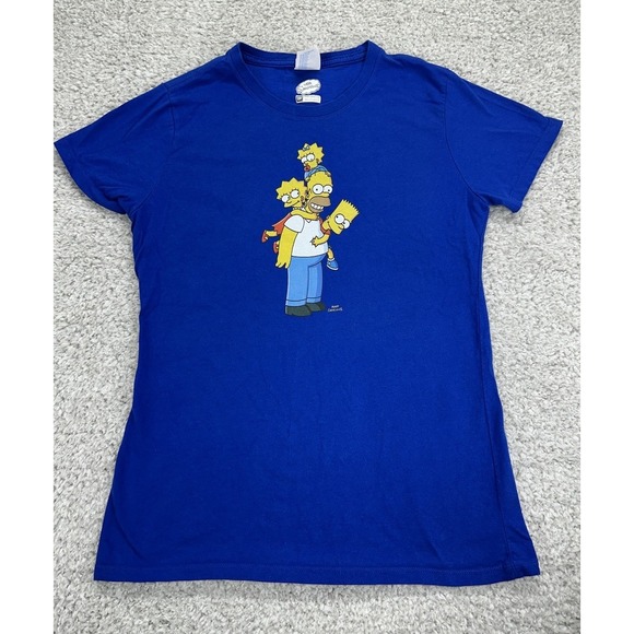 Simpsons Tops - Simpsons Family Blue Women's Short Sleeve T Shirt Small Homer Bart Lisa‎ Maggie